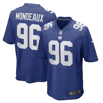 mens nike henry mondeaux royal new york giants game player 